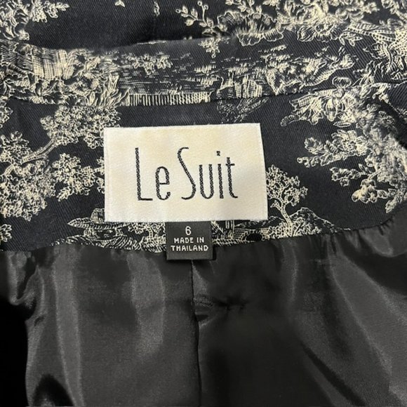 🎉Host Pic🎉Le Suit Black & Beige Long Sleeve Blazer Jacket Size 6 - Picture 9 of 9